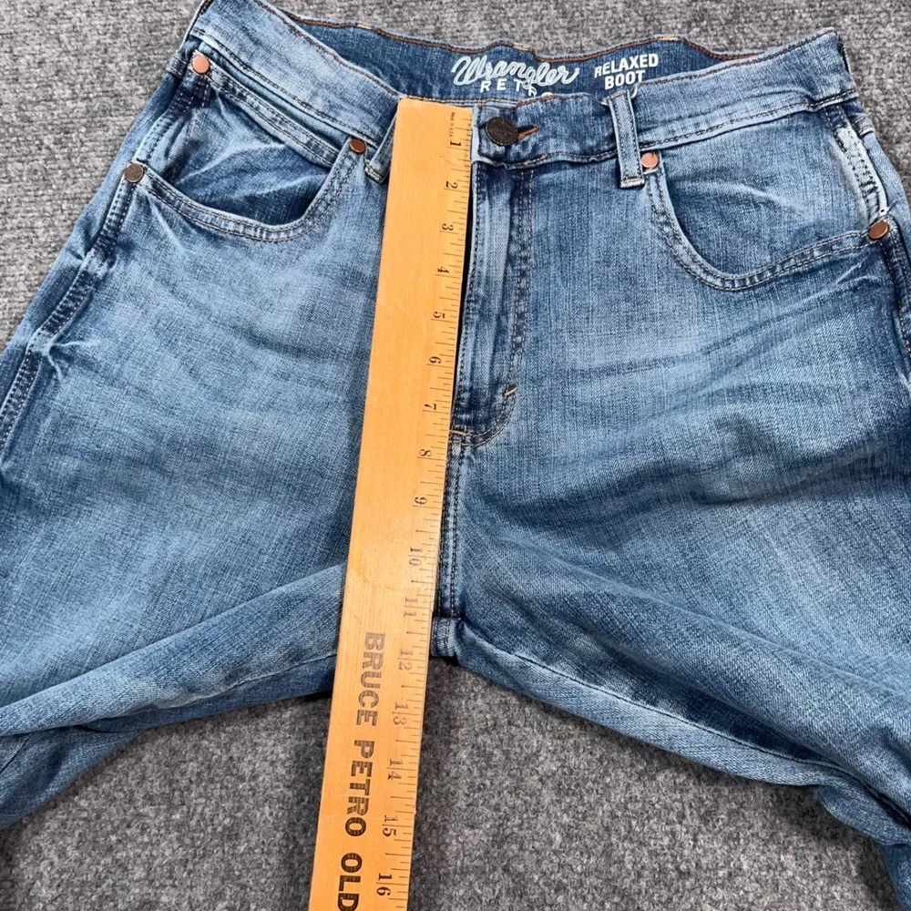 Wrangler Retro Relaxed Boot Jeans Mens 32x36 Blue Denim Cowboy Rodeo Western